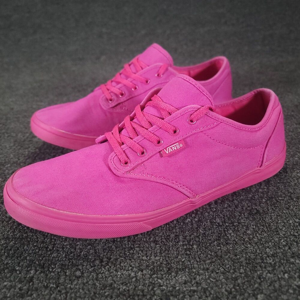 Vans Atwood Pink Canvas Shoes Women Size 11 Low Top Lace Up Skate Sneakers